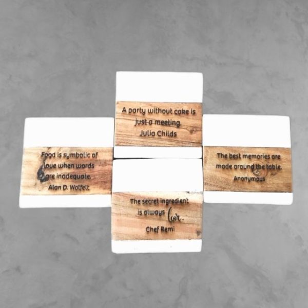 Marble and Wood Coasters