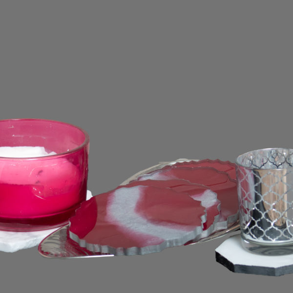 Burgundy Geode Resin Coaster