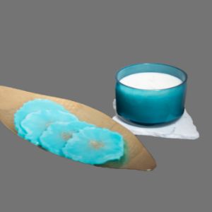 Turquoise Geode Resin Coaster