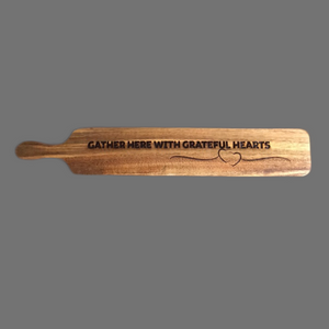 Acacia Gather Here With Grateful Hearts Cutting Board