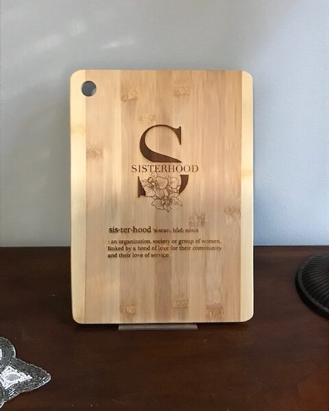 Sistahood Defined Bamboo Cutting Board - Large